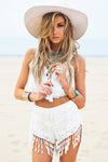 Bella Crochet Fringe Shorts - Haute & Rebellious