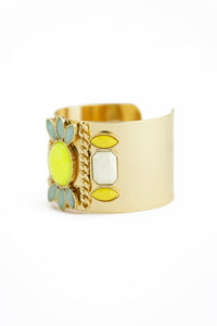COLORED STONES CUFF - Lime - Haute & Rebellious