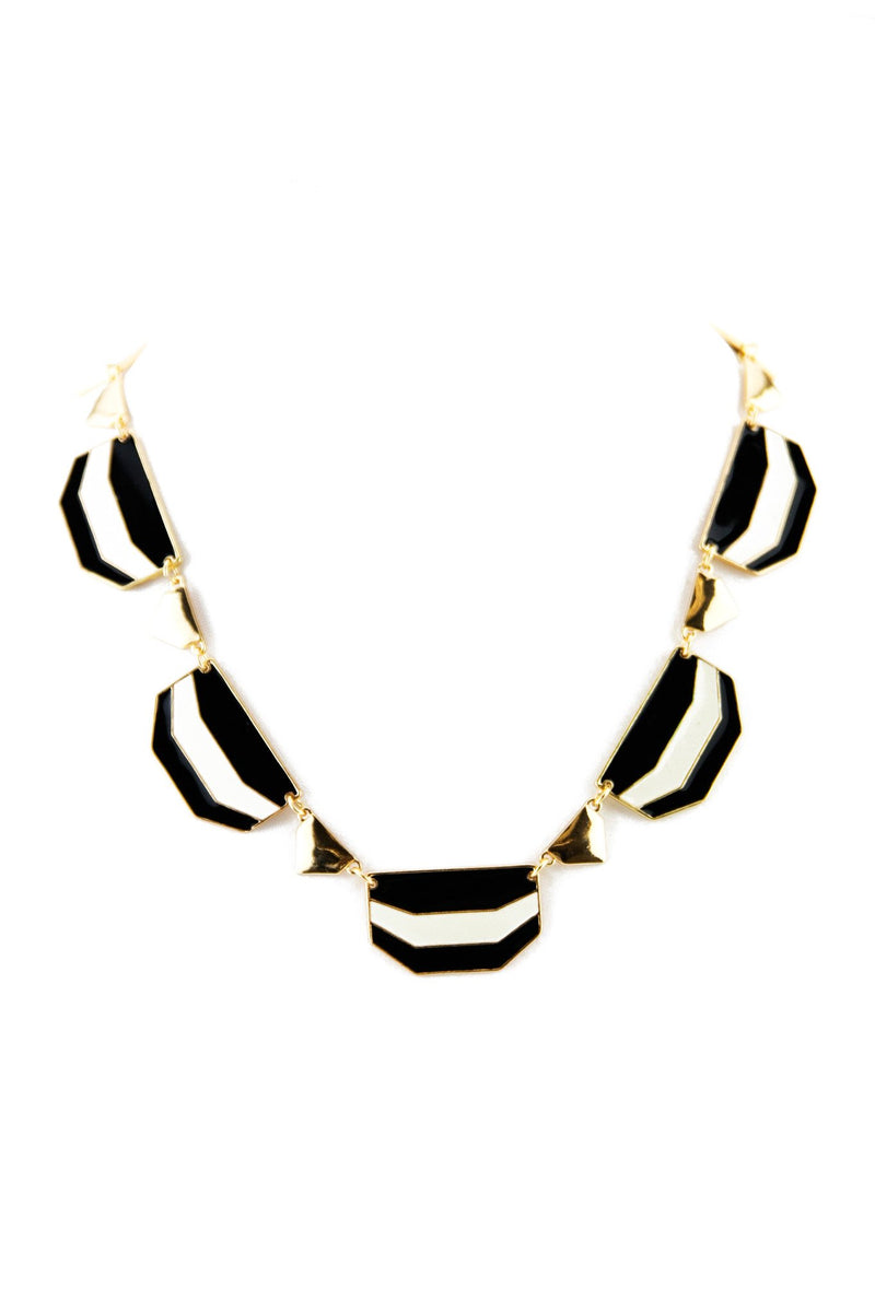 CRAIN STRIPED PLATED NECKLACE - Haute & Rebellious