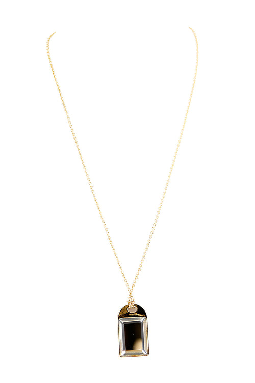 SQUARE CRYSTAL PENDANT NECKLACE - Haute & Rebellious
