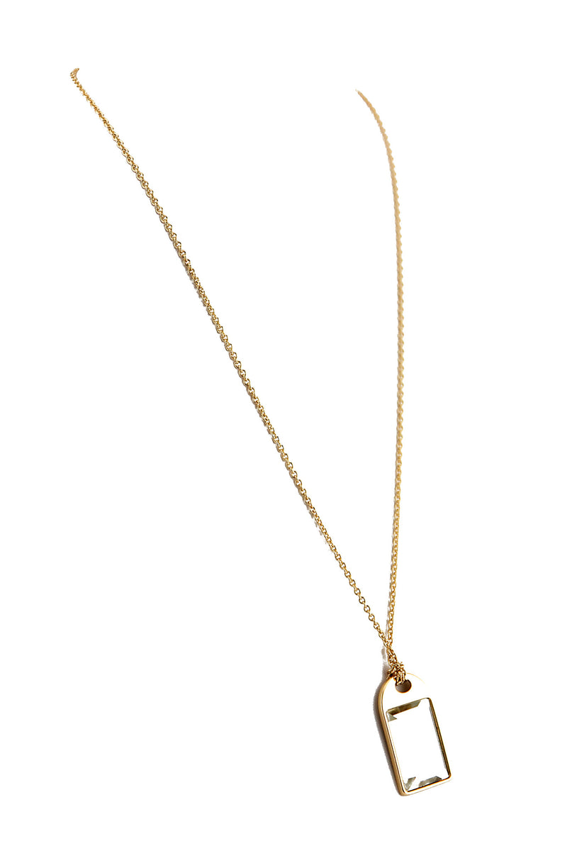SQUARE CRYSTAL PENDANT NECKLACE - Haute & Rebellious