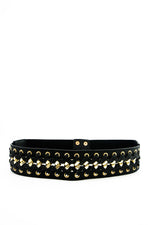 Stitched Gold Lace-Up Leather Belt - Haute & Rebellious