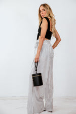 Striped Palazzo Pant with Tie Waist