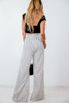 Striped Palazzo Pant with Tie Waist