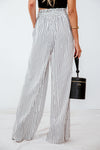 Striped Palazzo Pant with Tie Waist