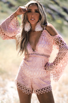 Crochet Romper - Blush