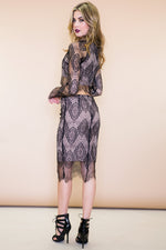 Abi Lace Pencil Skirt - Black - Haute & Rebellious