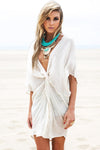 Hanah Linen Wrap Cover-Up - Cream - Haute & Rebellious