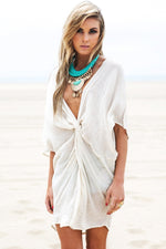Hanah Linen Wrap Cover-Up - Cream - Haute & Rebellious