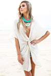 Hanah Linen Wrap Cover-Up - Cream - Haute & Rebellious