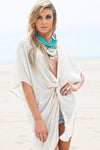 Hanah Linen Wrap Cover-Up - Cream - Haute & Rebellious