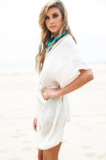 Hanah Linen Wrap Cover-Up - Cream - Haute & Rebellious