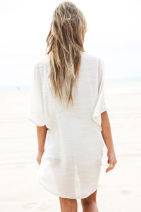 Hanah Linen Wrap Cover-Up - Cream - Haute & Rebellious