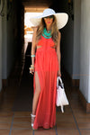 CUTOUT OPEN SKIRT MAXI - Orange - Haute & Rebellious