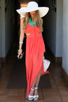 CUTOUT OPEN SKIRT MAXI - Orange - Haute & Rebellious