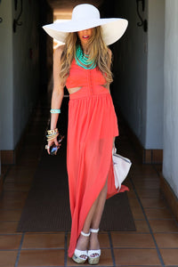 CUTOUT OPEN SKIRT MAXI - Orange - Haute & Rebellious