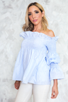 Want It Off Shoulder Striped Top - Haute & Rebellious