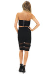 JENETTA MESH CONTRAST PENCIL SKIRT - Black - Haute & Rebellious