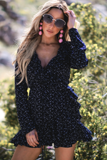 Wrap Ruffle Spotted Dress - Haute & Rebellious