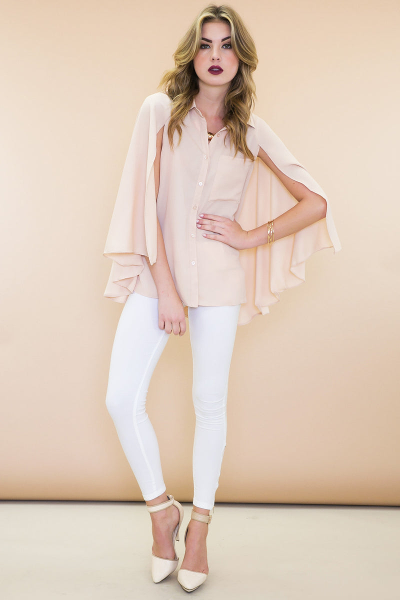 Shea Chiffon Cape Blouse - Haute & Rebellious