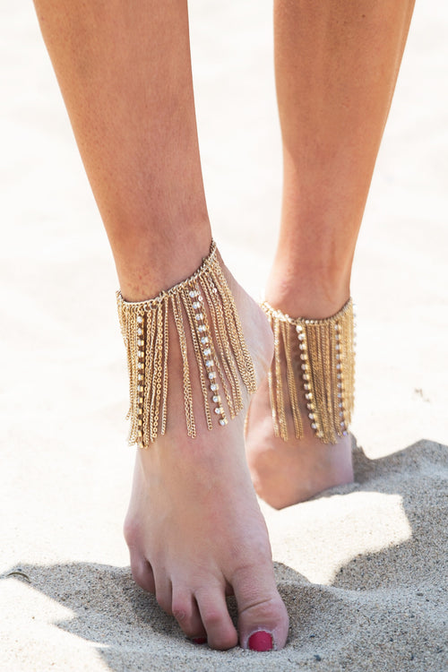 Sindhi Metal Chain Anklet - Gold - Haute & Rebellious