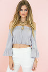 Brandi Bell Sleeve Crop Top - Haute & Rebellious