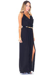 GISELLE RUFFLE MAXI DRESS - BLACK - Haute & Rebellious