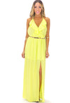 GISELLE RUFFLE MAXI DRESS - LIME GREEN - Haute & Rebellious