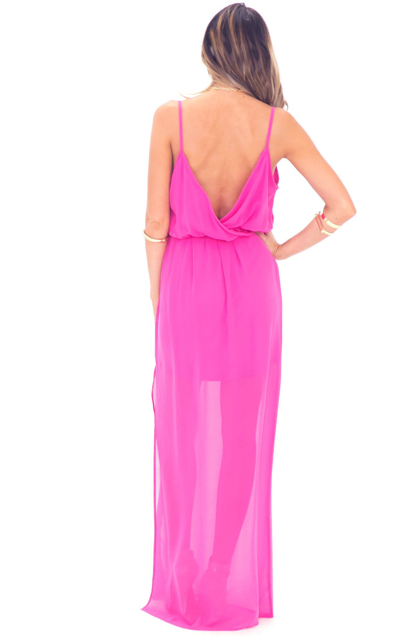 ALLISON CROSS BACK CHIFFON MAXI - ORCHID - Haute & Rebellious