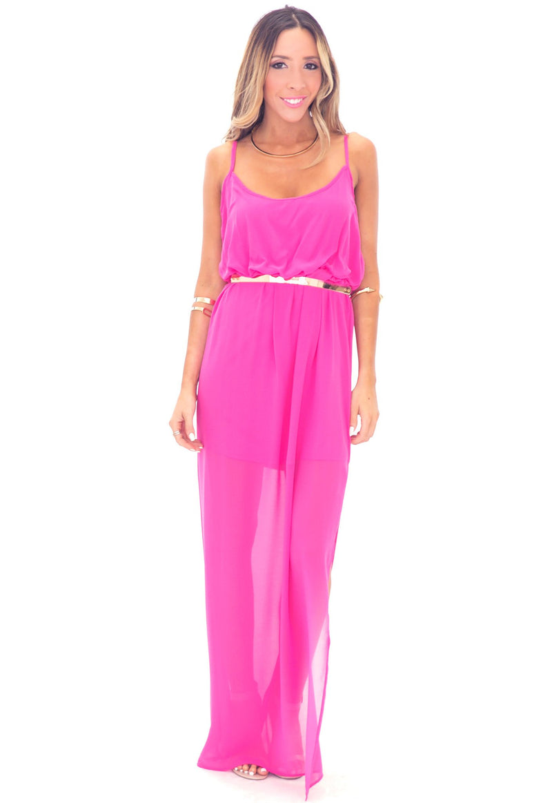 ALLISON CROSS BACK CHIFFON MAXI - ORCHID - Haute & Rebellious