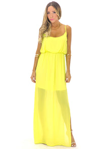 ALLISON CROSS BACK CHIFFON MAXI - LIME GREEN - Haute & Rebellious