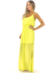 ALLISON CROSS BACK CHIFFON MAXI - LIME GREEN - Haute & Rebellious