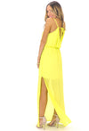 ALLISON CROSS BACK CHIFFON MAXI - LIME GREEN - Haute & Rebellious