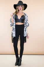 Ella Organza Floral Kimono - White - Haute & Rebellious