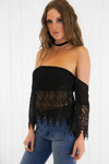 Agata Off the Shoulder Lace Top - Haute & Rebellious