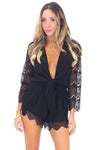 MARA LACE SLEEVE ROMPER - Haute & Rebellious