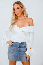 Shawl Collar Blouse with Tie Detail