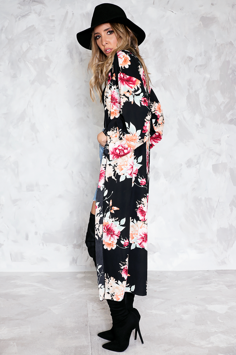 Follow Me Anywhere Floral Kimono
