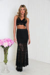Lenna Lace Long Skirt - Black - Haute & Rebellious