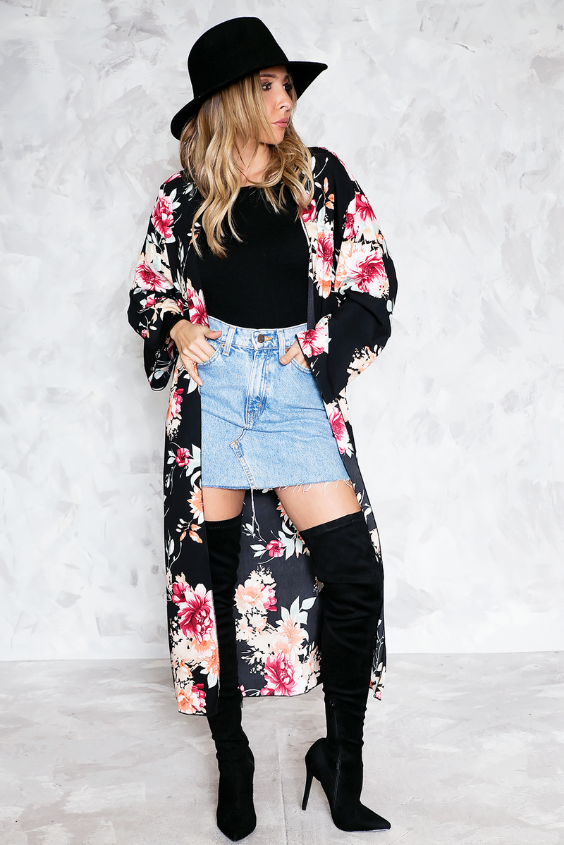 Follow Me Anywhere Floral Kimono