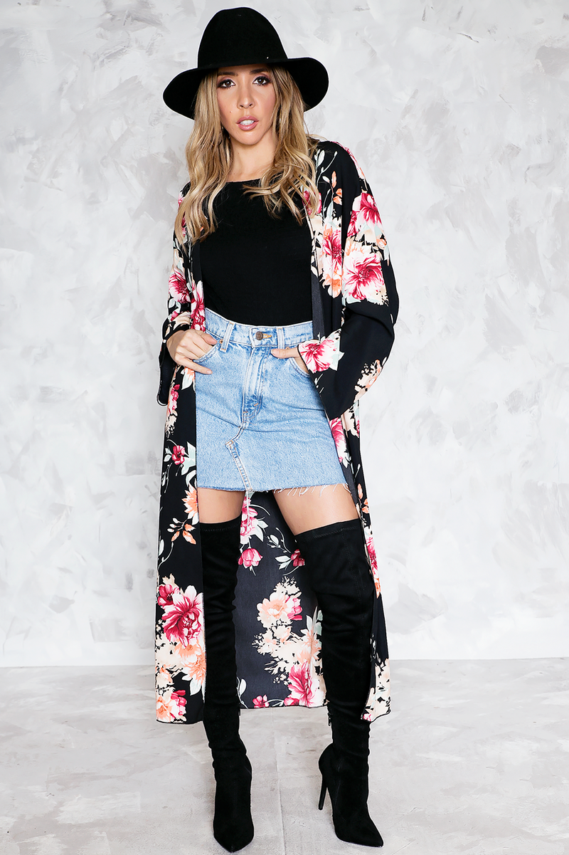 Follow Me Anywhere Floral Kimono