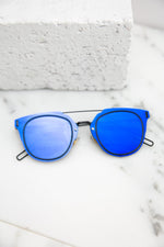 I Told You So Reflective Sunglasses - Blue - Haute & Rebellious