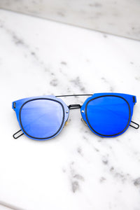 I Told You So Reflective Sunglasses - Blue - Haute & Rebellious