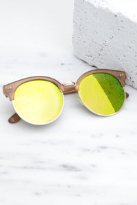 Road Ahead Reflective Sunglasses - Tan/Green - Haute & Rebellious