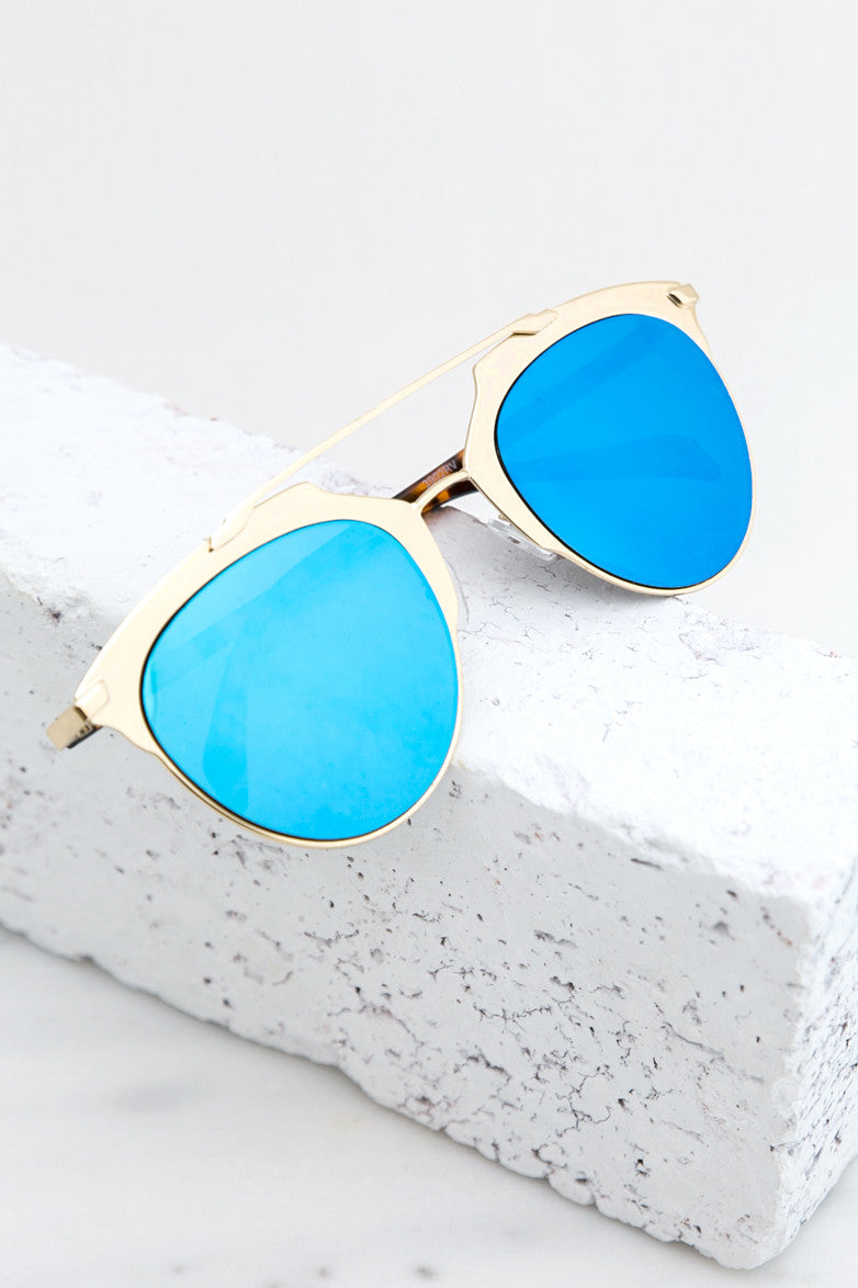 Skylar Reflective Sunglasses - SilverBlue - Haute & Rebellious