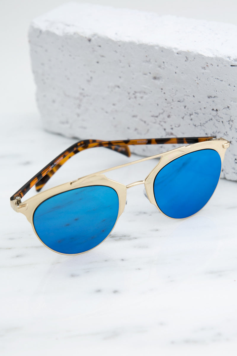 Skylar Reflective Sunglasses - SilverBlue - Haute & Rebellious
