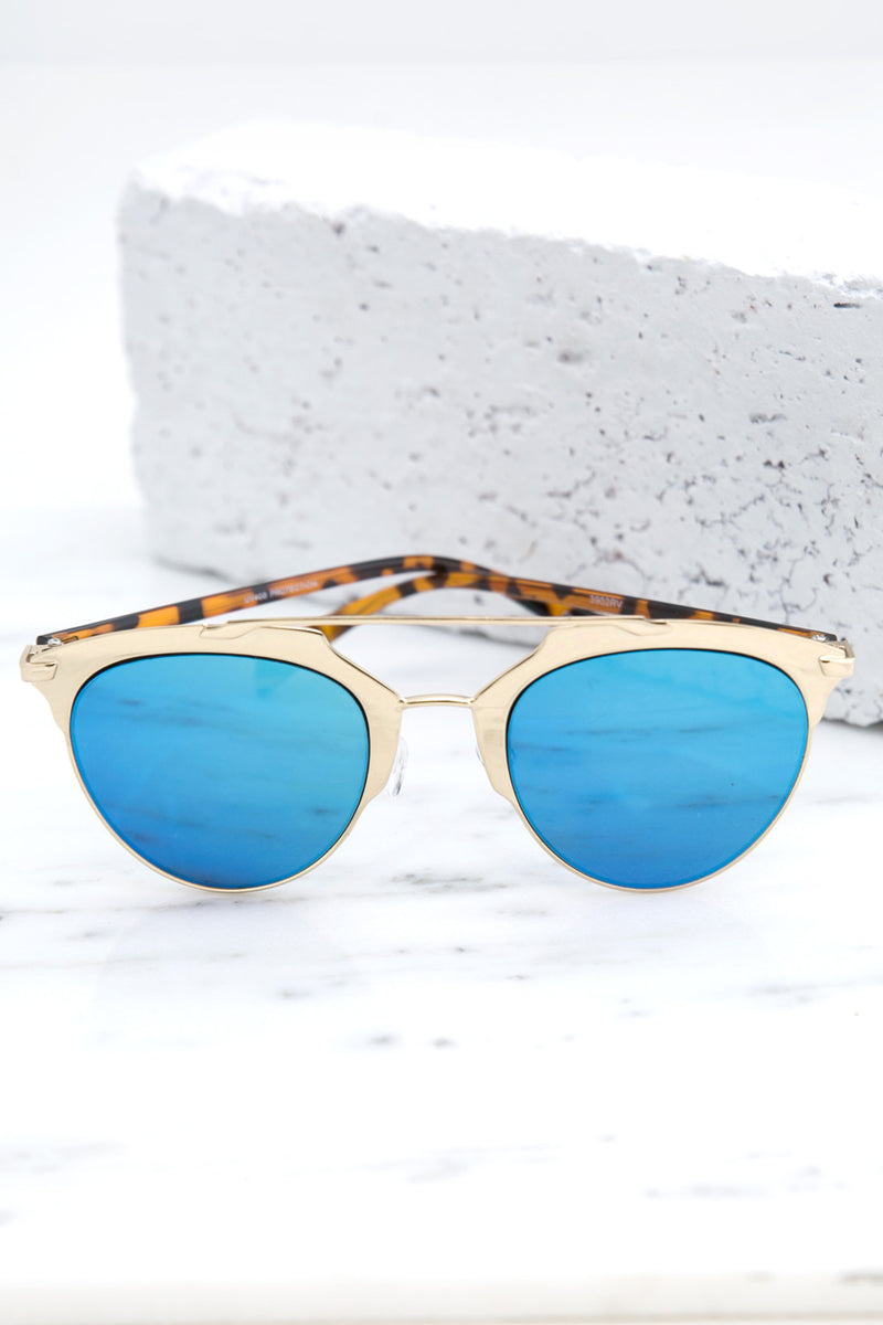 Skylar Reflective Sunglasses - SilverBlue - Haute & Rebellious
