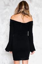 Ruffle Sleeve Off-Shoulder LBD