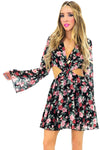 JENA FLORAL CUTOUT CHIFFON DRESS - Haute & Rebellious