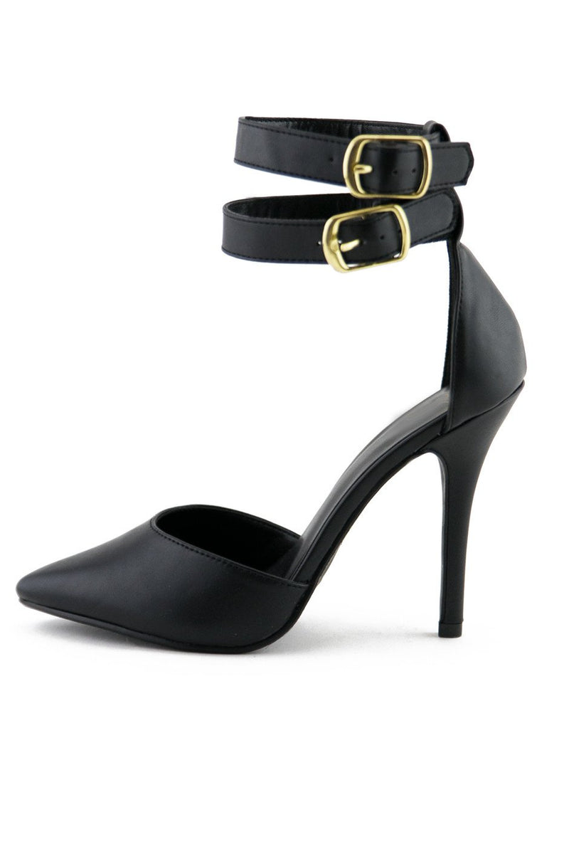 HARIS DOUBLE  ANKLE STRAP HEEL - Black - Haute & Rebellious